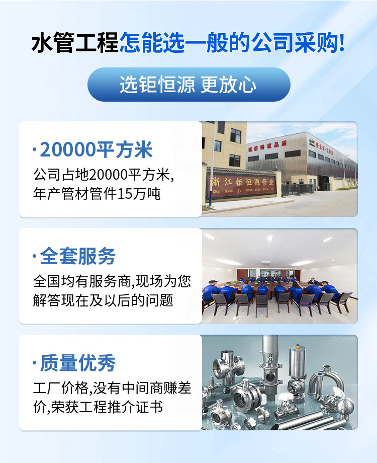 钜恒源 304/316法兰 沟槽卡压管件自来水供水管材 酒店管件示例图2