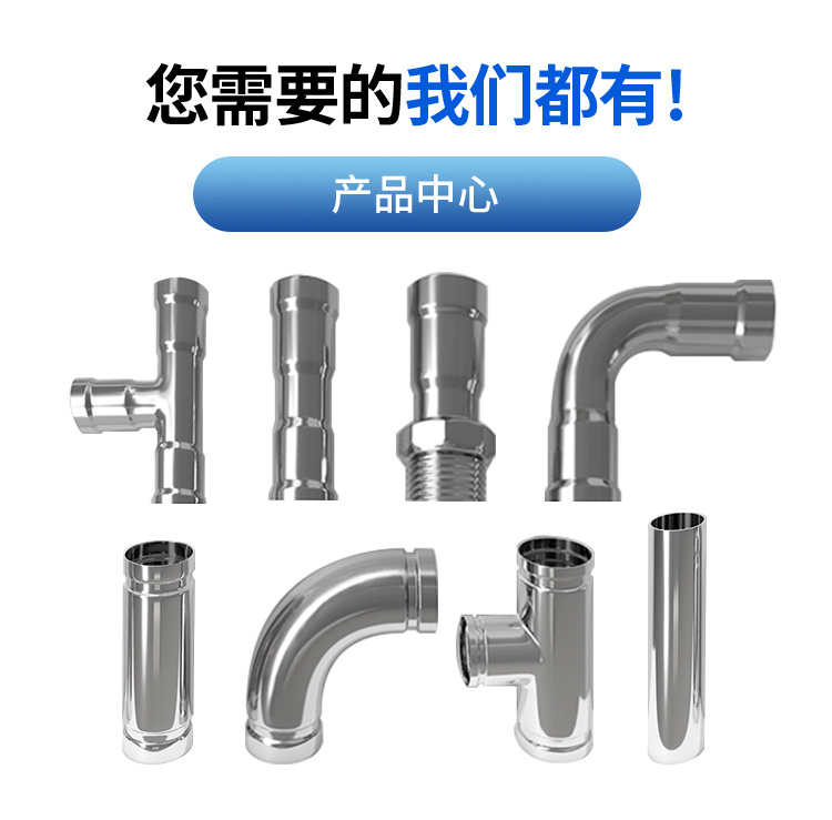 钜恒源 304/316法兰 沟槽卡压管件自来水供水管材 酒店管件示例图3
